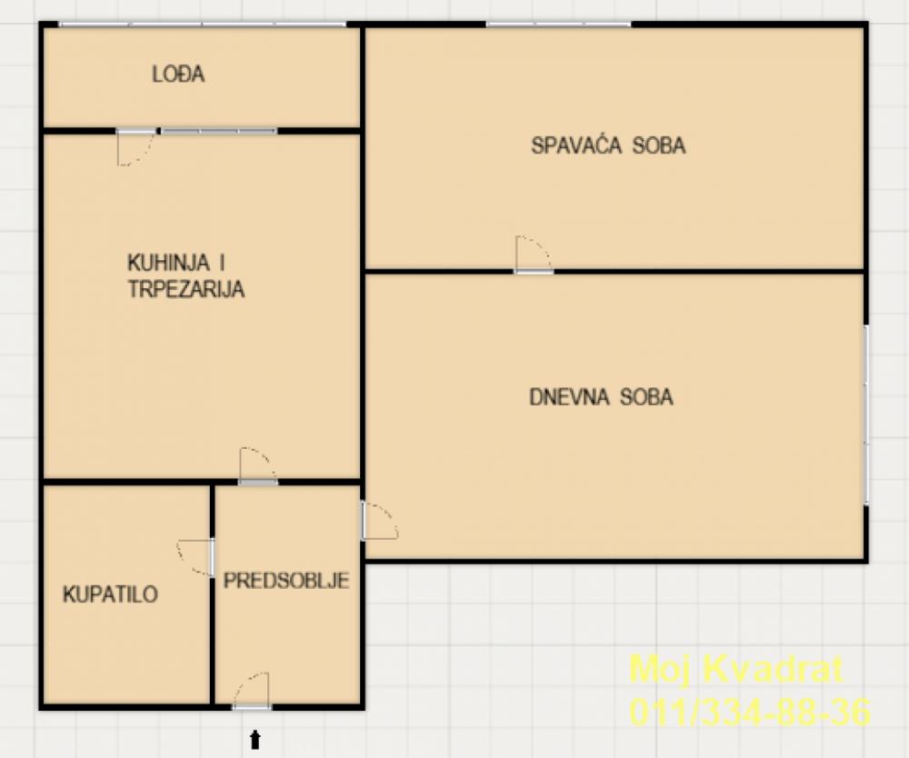 Stan na prodaju u Beogradu, Karaburma, dvosoban, 55m2, cena 157000 evra