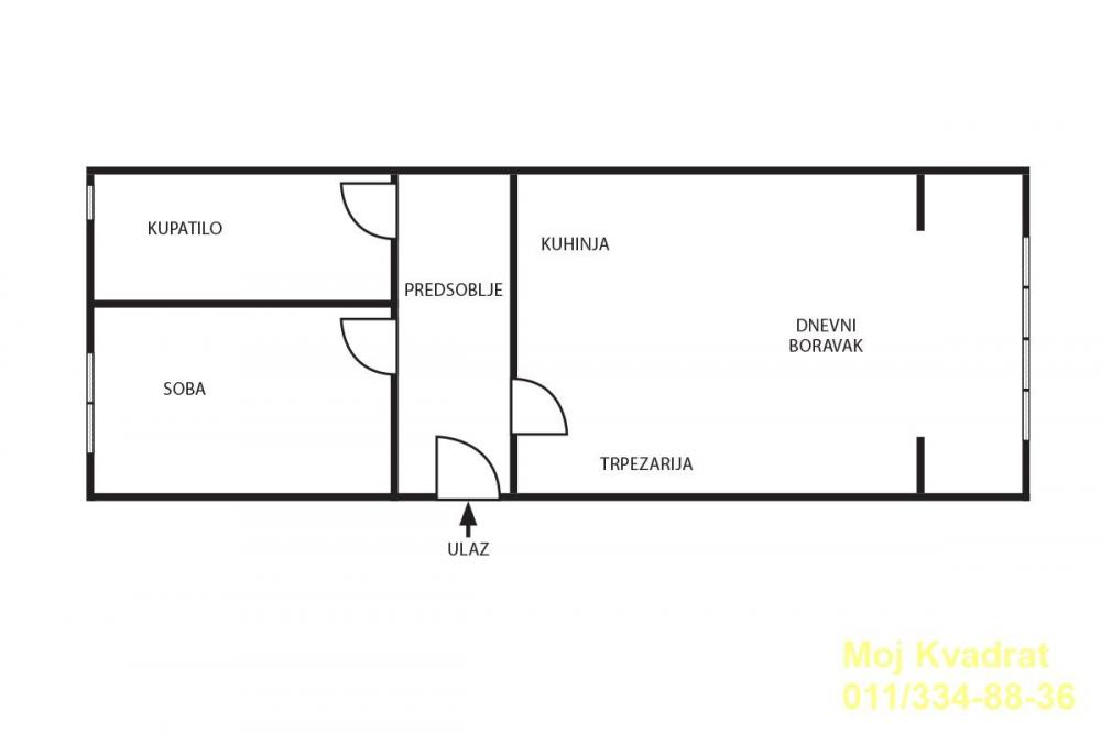 Stan na prodaju u Beogradu, Bogoslovija, dvosoban, 46m2, cena 224000 evra