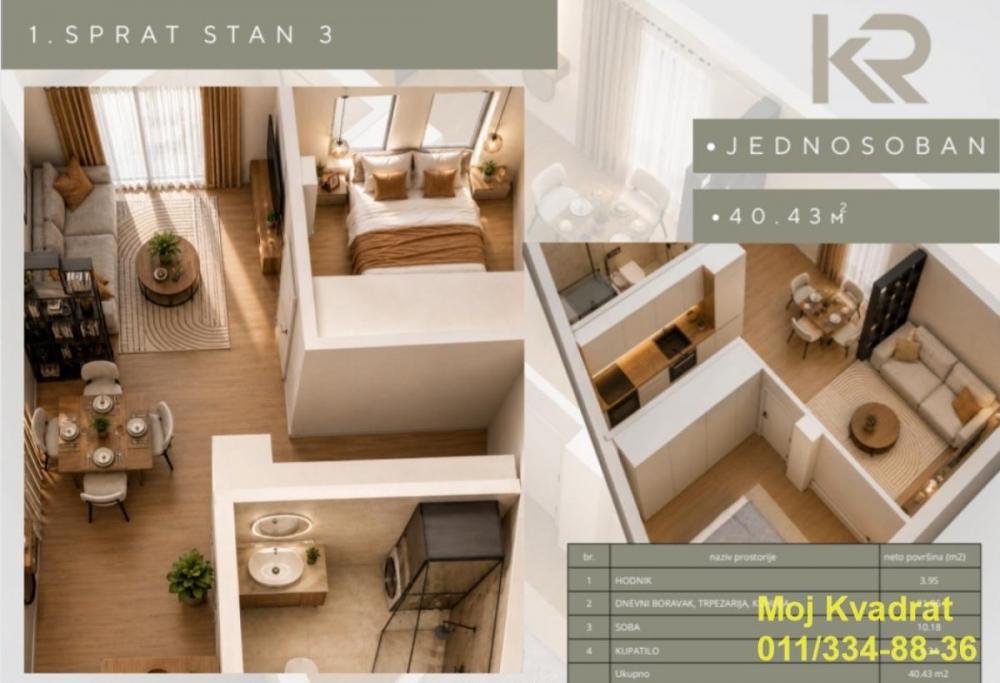 Stan na prodaju u Beogradu, Ćukovac, dvosoban, 40m2, cena 169806 evra