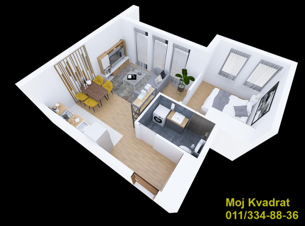 Stan na prodaju u Beogradu, Mirijevo 1, jednoiposoban, 47m2, cena 116775 evra