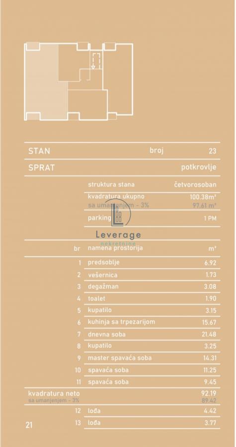 Stan na prodaju u Beogradu, cetvorosoban, 97m2, cena 133105 evra