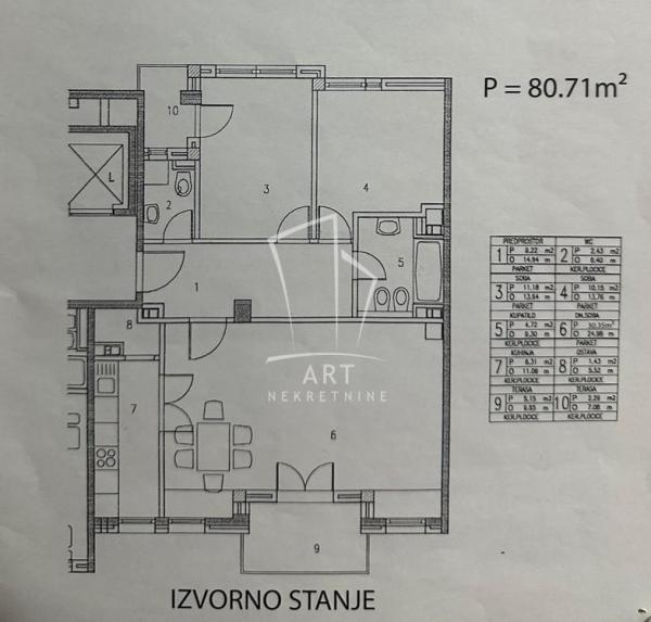 Stan na prodaju u Beogradu, Palilula, cetvorosoban, 81m2, cena 320000 evra