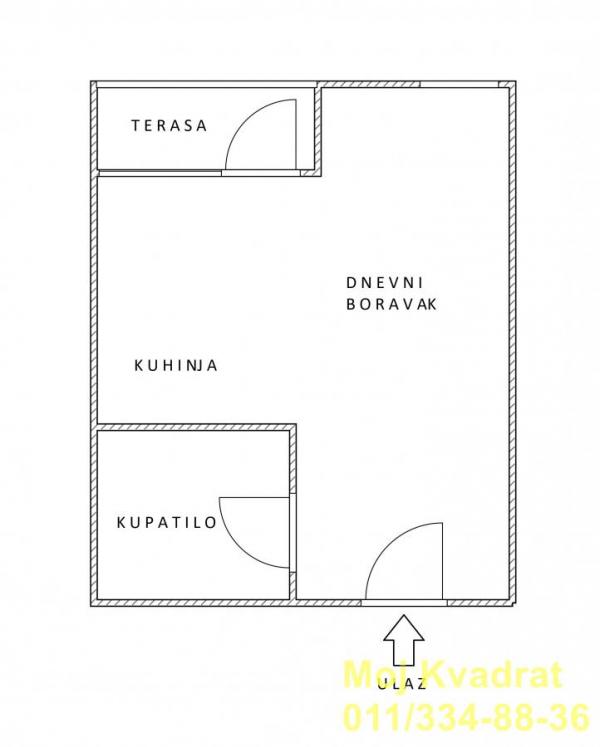 Stan na prodaju u Beogradu, Kalvarija, jednosoban, 28m2, cena 112000 evra