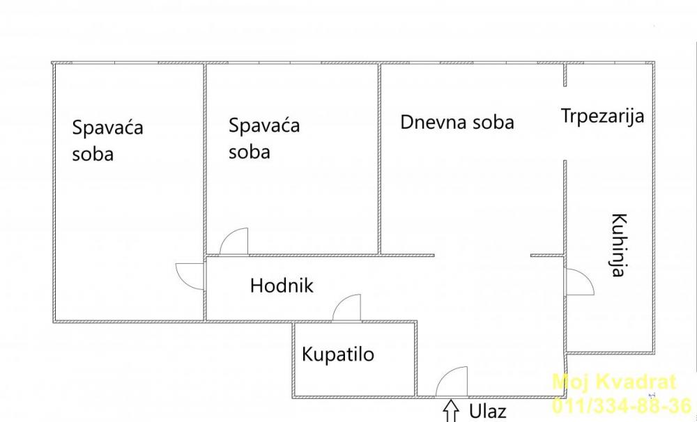 Stan na prodaju u Beogradu, Novi Beograd blok 4 (Politehnička akademija), dvoiposoban, 55m2, cena 218000 evra