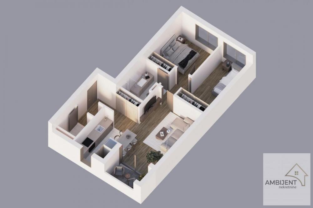 Stan na prodaju u Beogradu, Banovo brdo, trosoban, 65m2, cena 265987 evra