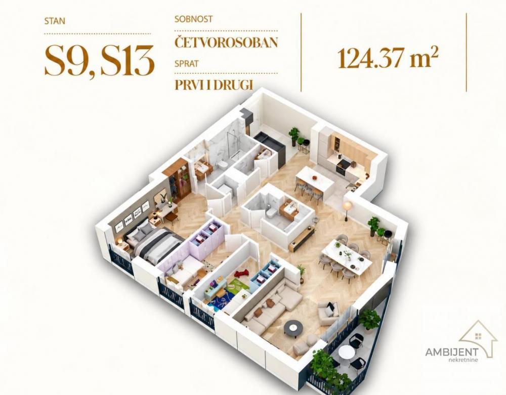 Stan na prodaju u Beogradu, Dedinje, cetvorosoban, 124m2, cena 566374 evra