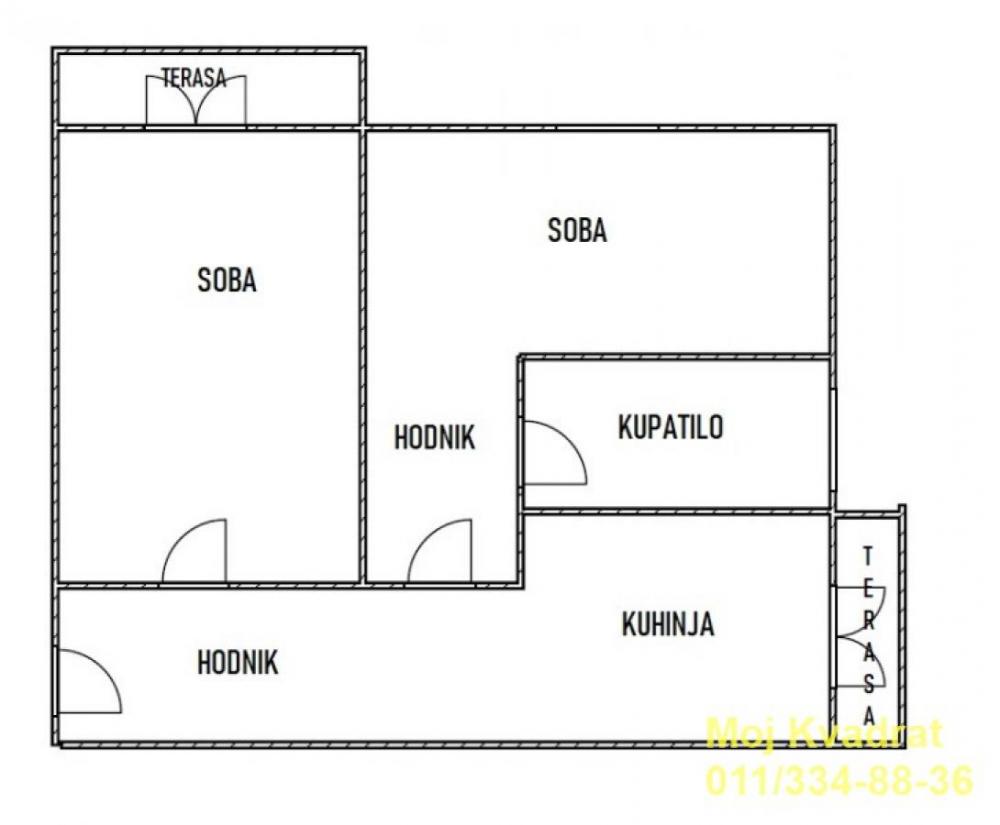 Stan na prodaju u Beogradu, Karaburma, dvosoban, 60m2, cena 113000 evra