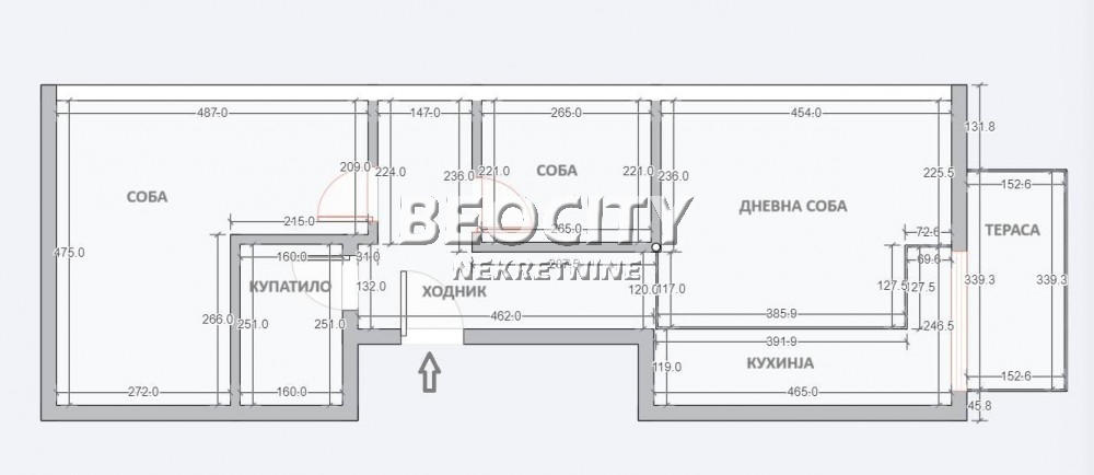 Stan na prodaju u Beogradu, Mirijevo, 56m2, cena 82000 evra