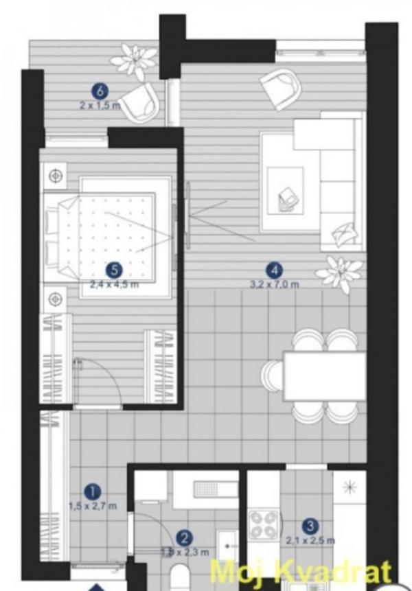 Stan na prodaju u Beogradu, Voždovac, dvosoban, 54m2, cena 190028 evra