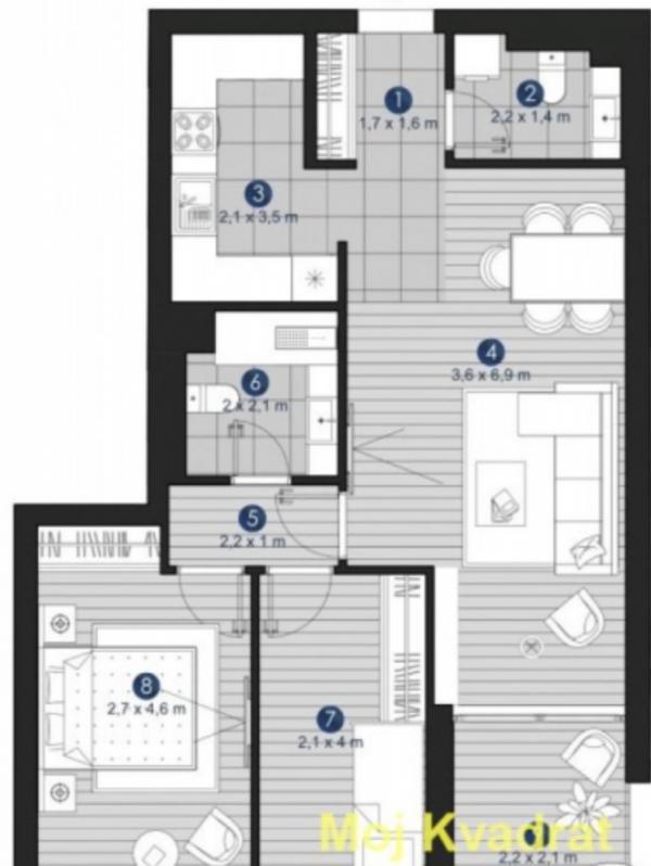 Stan na prodaju u Beogradu, Voždovac, dvosoban, 67m2, cena 235275 evra