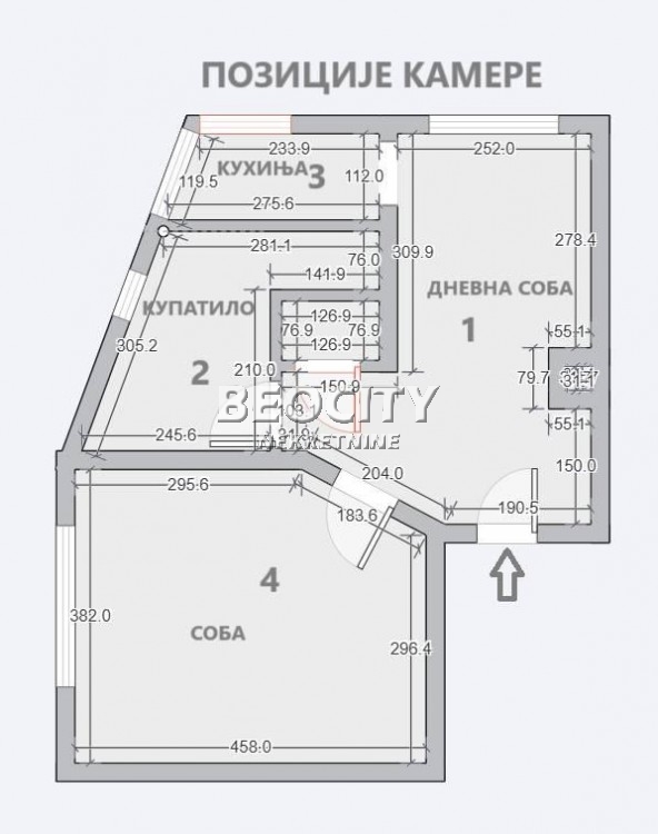 Stan na prodaju u Beogradu, Stari grad, jednoiposoban, 38m2, cena 170000 evra