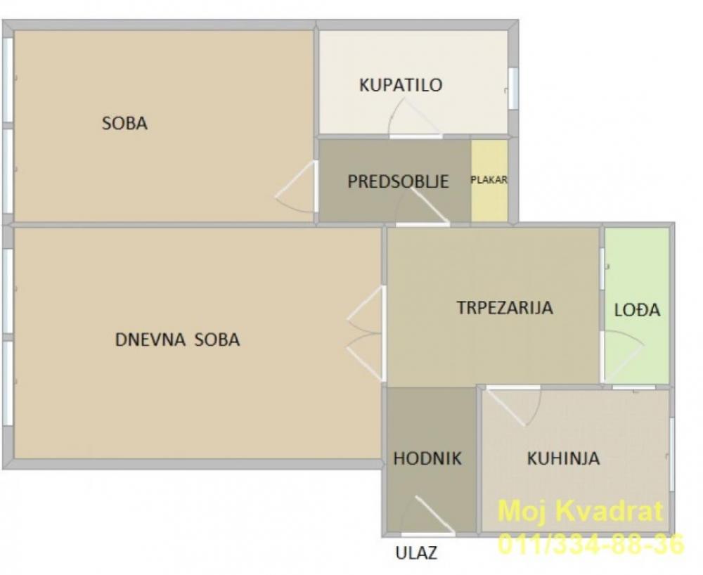 Stan na prodaju u Beogradu, Konjarnik, dvosoban, 67m2, cena 185000 evra