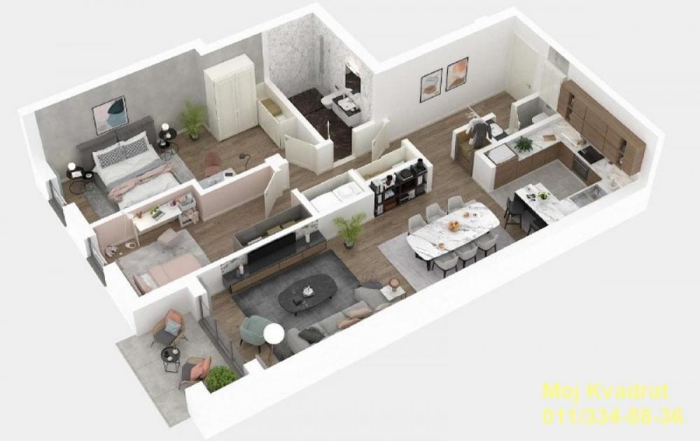 Stan na prodaju u Beogradu, Kalenić pijaca, trosoban, 99m2, cena 430000 evra