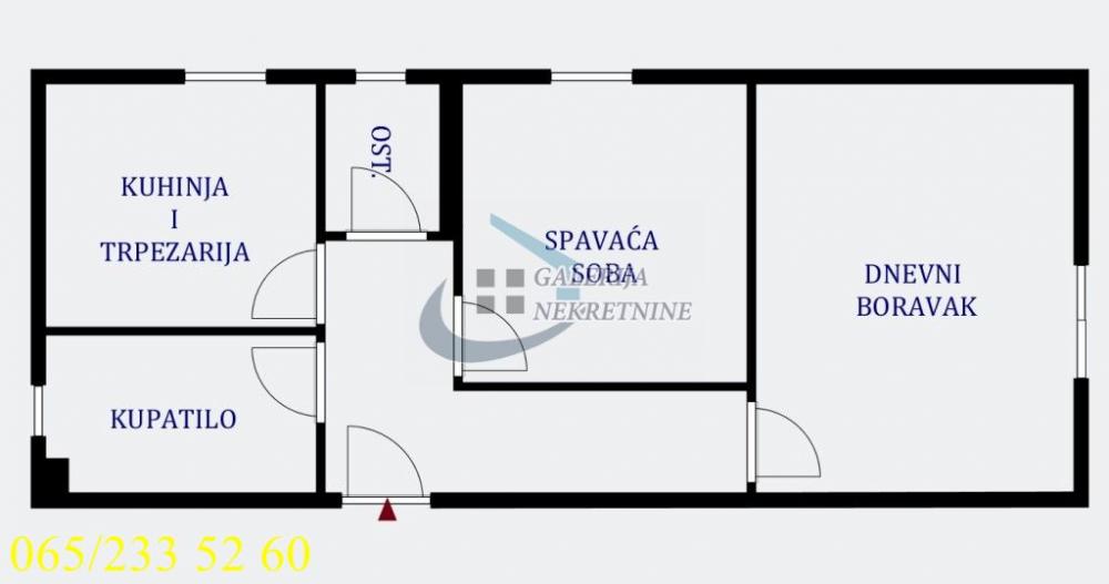 Stan na prodaju u Beogradu, Palilula, dvosoban, 55m2, cena 107000 evra