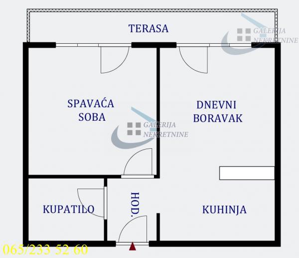 Stan na prodaju u Beogradu, Karaburma, dvosoban, 42m2, cena 123000 evra