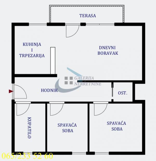 Stan na prodaju u Beogradu, Autokomanda, dvoiposoban, 63m2, cena 175000 evra