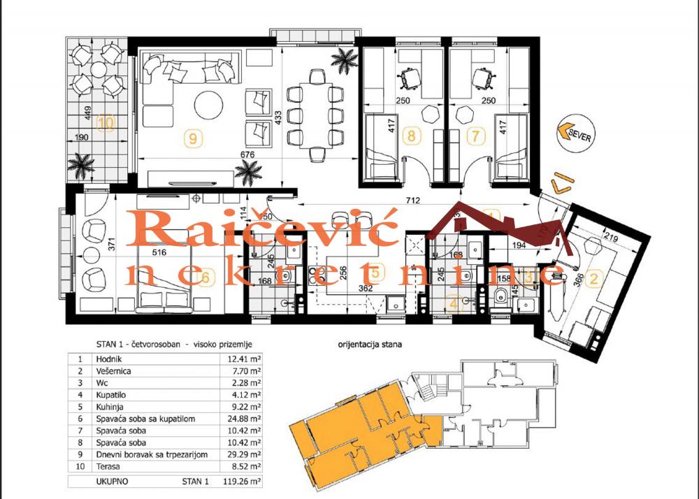 Stan na prodaju u Beogradu, Stari Košutnjak, cetvorosoban, 119m2, cena 369706 evra