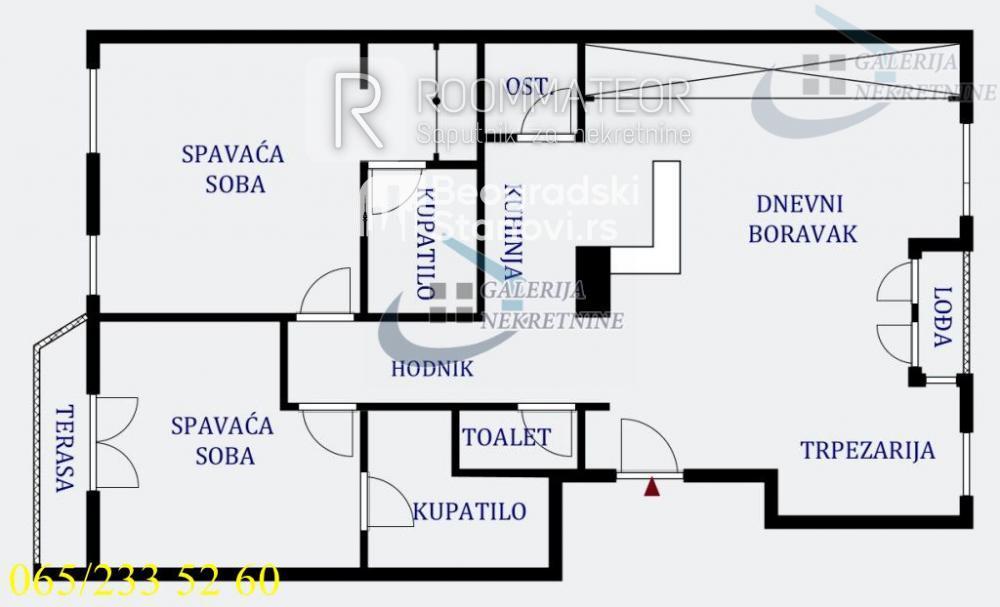 Stan na prodaju u Beogradu, Stari grad, trosoban, 99m2, cena 370000 evra