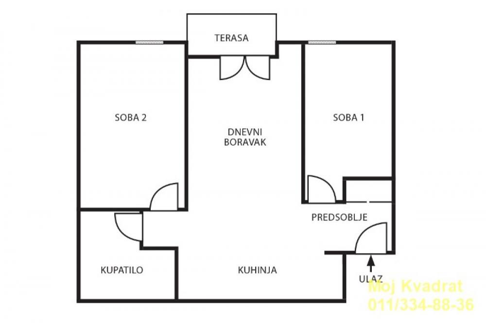 Stan na prodaju u Beogradu, Zvezdara 2, trosoban, 59m2, cena 205000 evra