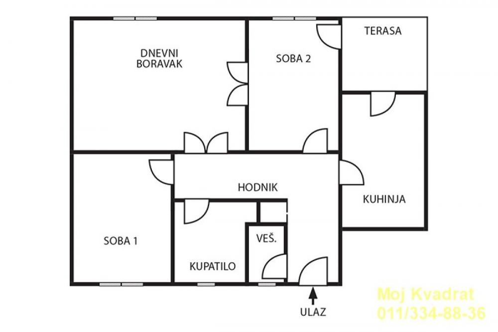 Stan na prodaju u Beogradu, Dedinje, dvosoban, 57m2, cena 299000 evra