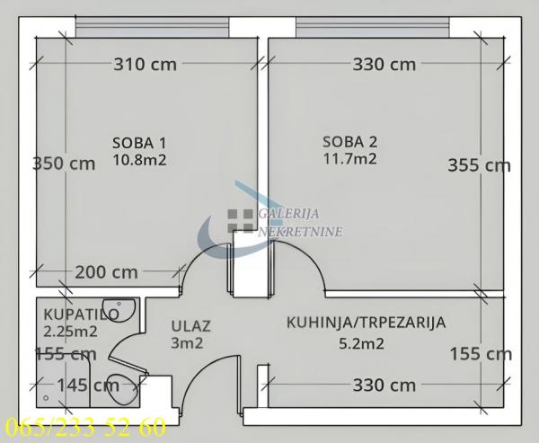 Stan na prodaju u Beogradu, Karaburma, dvosoban, 32m2, cena 80000 evra