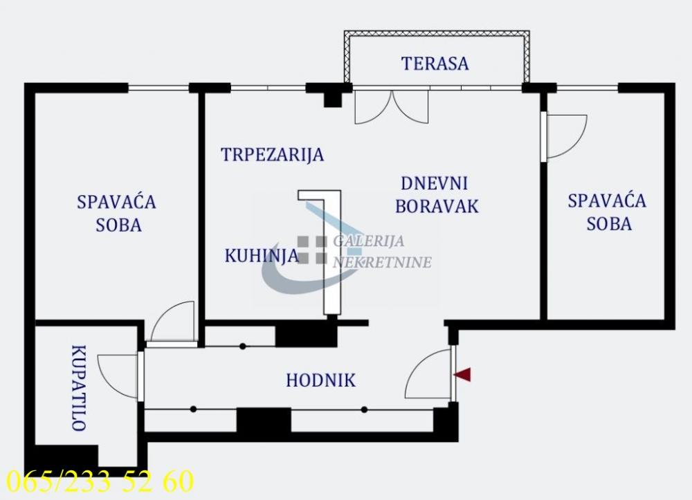 Stan na prodaju u Beogradu, Lipov lad, dvoiposoban, 57m2, cena 199900 evra