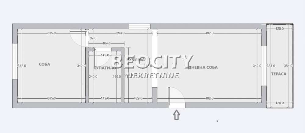 Stan na prodaju u Beogradu, Žarkovo, jednoiposoban, 42m2, cena 123750 evra