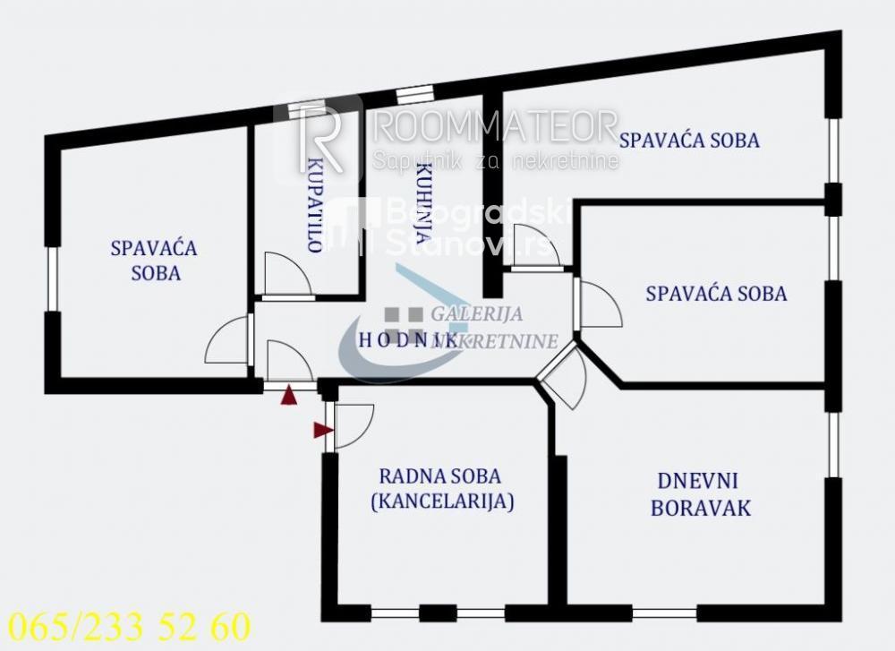 Stan na prodaju u Beogradu, Palilula, 61m2, cena 255000 evra