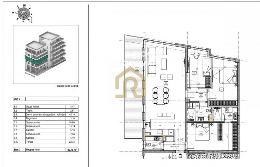 Stan na prodaju u Beogradu, Vračar (Hram), cetvorosoban, 131m2, cena 678580 evra