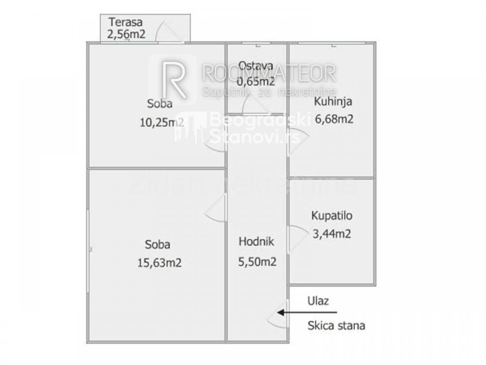 Stan na prodaju u Beogradu, Šumice, dvosoban, 44m2, cena 114000 evra